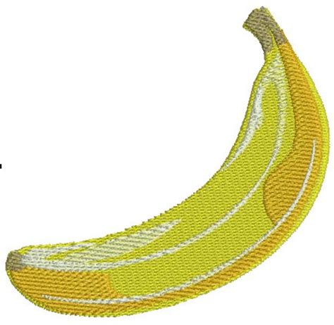 Realista Banana Machine Embroidery Design Descarga Instantánea Etsy