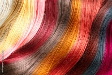 Hair Colors Palette Dyed Hair Color Samples Stock Photo And Royalty