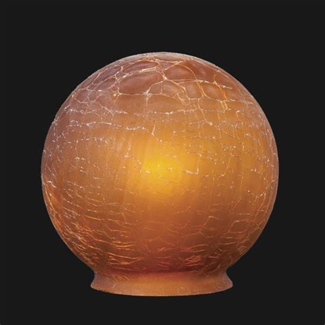 3 14 Fitter Amber Crackle Glass Art Deco Ball Globe Or Lamp Shade