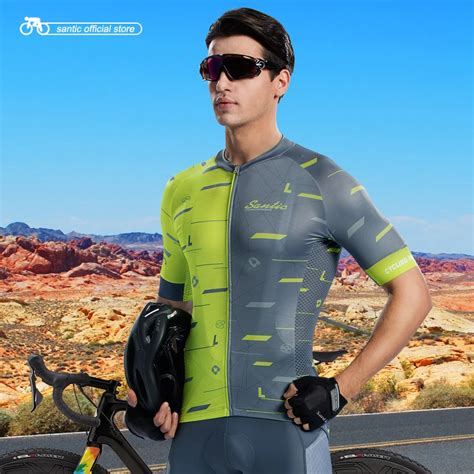 Santic Men Cycling Short Sleeve Jersey Race Fit Bike Jersey Shirt Cycling Summer Jerseys Cycling