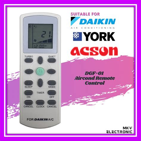 Daikin York Acson Aircond Remote Control For Daikin York Acson Air Cond