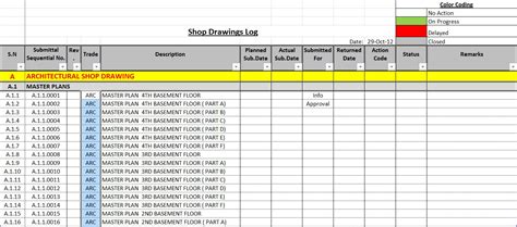 Submittal Tracking Spreadsheet Throughout How To Create A Shop Drawings