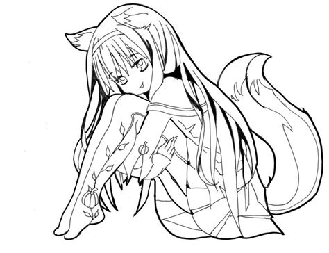 Emo Coloring Pages Cat Girl Free Printable Coloring Pages