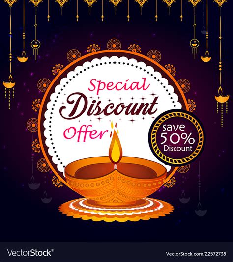 Creative Diwali Sale Banner With Diya Royalty Free Vector