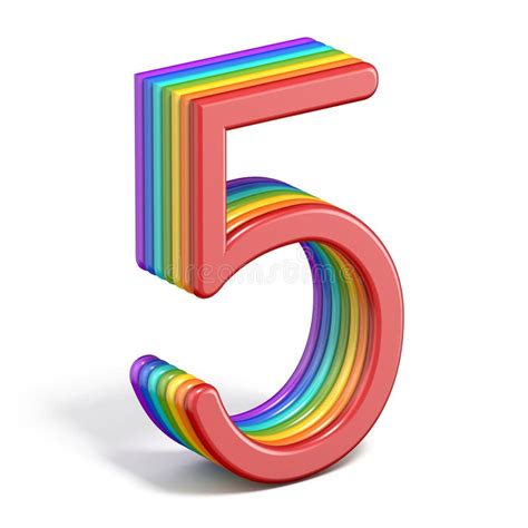 Rainbow Font Number 5 Five 3d Stock Illustration Illustration Of