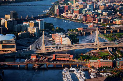 Aerial Of Boston Harbor Area Focusing Photograph By Panoramic Images
