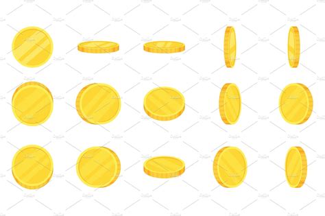 Sprite Sheet Of Gold Coins Rotation Finance Illustrations Creative