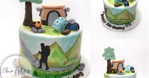 Shezzles Cakes And Pastries Handpainted Hiking Themed Cake