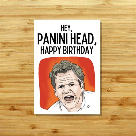 A Birthday Card Inspired By Gordon Ramsay From Kitchen Etsy