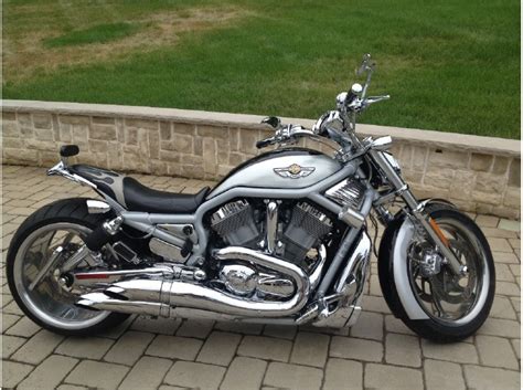 Harley davidson windshield, sissy bar, extra chrome parts added, and a rear rack!!! Harley Davidson V Rod Anniversary Edition motorcycles for ...