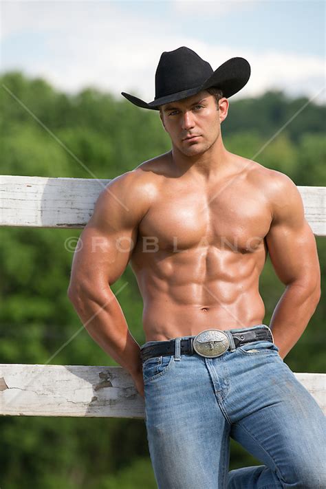 All American Shirtless Cowboy On A Ranch Rob Lang Images Licensing