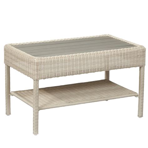Alexa rectangular coffee table white color natural rattan wicker handmade design. Hampton Bay Park Meadows Off-White Wicker Outdoor Coffee ...