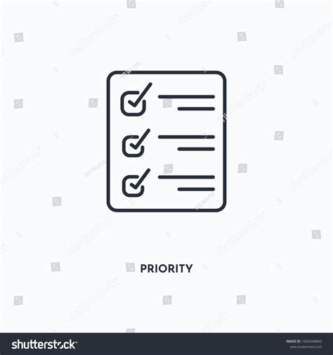 Priority Outline Icon Simple Linear Element Stock Vector Royalty Free