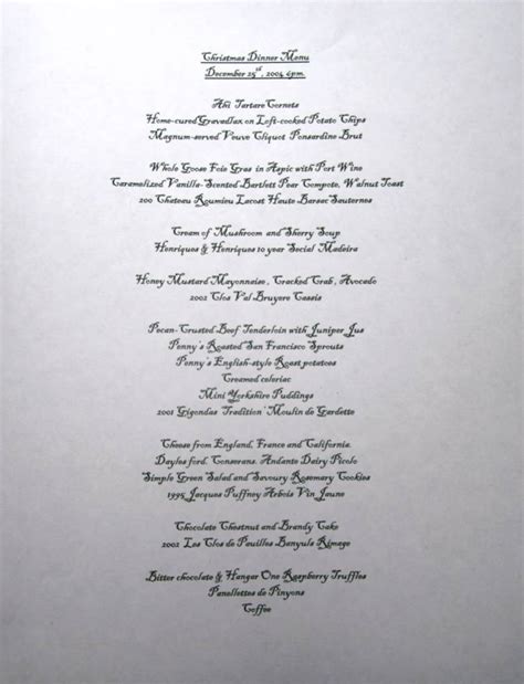 It used to be traditional to eat goose for christmas, which people still do. Becks & Posh: Christmas Dinner 2004 - The Menu
