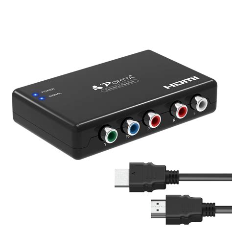 Buy Portta Component To Hdmi Converter With Hdmi Cable Rgb To Hdmi Adapter 5 Rca Ypbpr To Hdmi