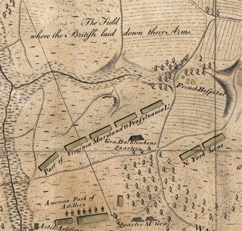 Revolutionary War Map Of The Battle Of Yorktown Virginia Old Maps Blog
