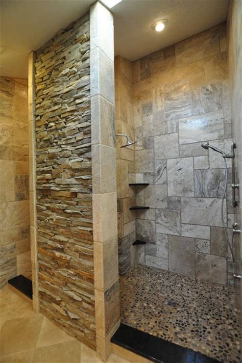 As a result, stone effect tiles can be the perfect choice. Bathrooms Spas and Stone Tile Showers - Traditional ...