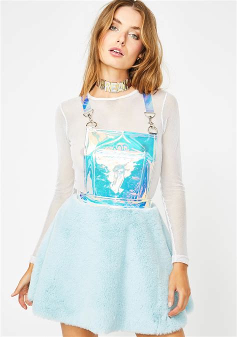 Glacier Gurl Hologram Overall Dress | Overall dress 