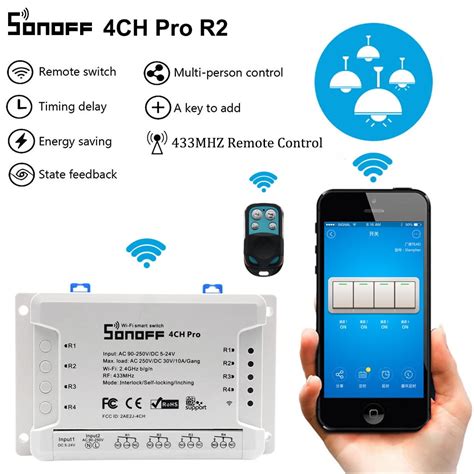 Buy Sonoff 4ch Pro R2 Smart Wifi Light Switch 4 Gang
