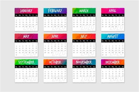 Conjunto De Calendarios Con Meses Y Días Vector Gratis