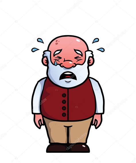 Old Man Crying Cartoon Old Man Crying — Stock Vector © Noedelhap