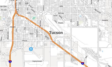 Arizona Map Tuscon Tuscon Printable Street Map Arizona Map Digital