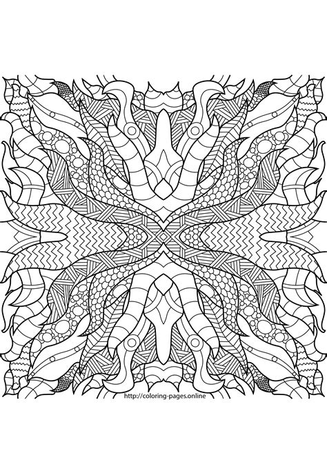 Hard complex pattern coloring page - printable coloring for adults