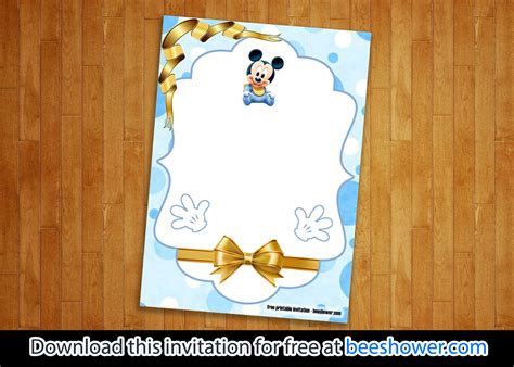 Free printable disney baby shower invitations. FREE Printable Mickey Mouse Baby Shower Invitations ...