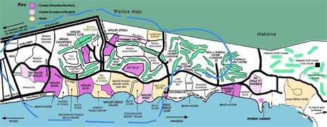 Wailea Beach Hotel Map Maui Wailea Ekahi Maps Resort Info