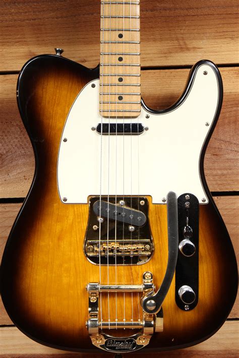 Fender Usa Telecaster W Bigsby Tremolo Gold And Sunburst American Beau