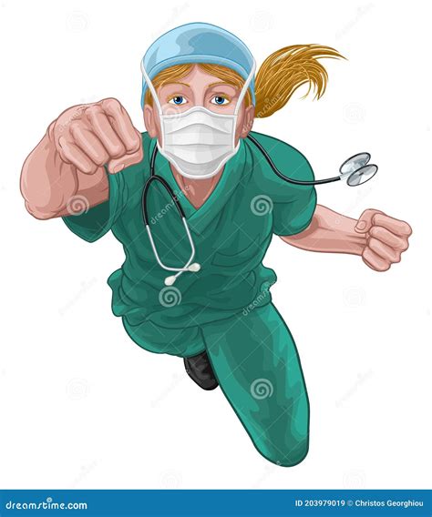 Nurse Doctor Woman Super Hero Medical Concept Stock Vector Illustration Of Medical Concept