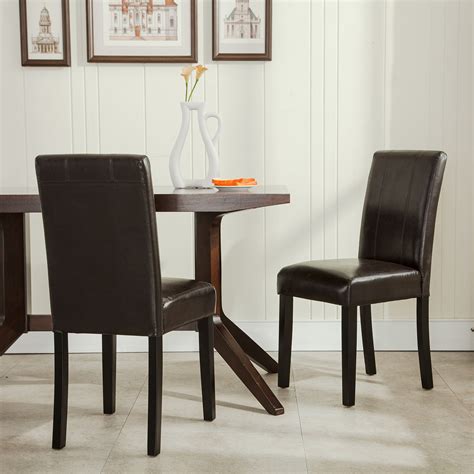 Go to the room inspiration gallery. Elegant Modern Parsons Chair Leather Dining Living Room ...