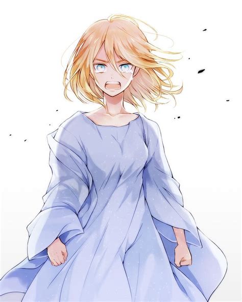 anime blonde hair girl with blue eyes anime girl