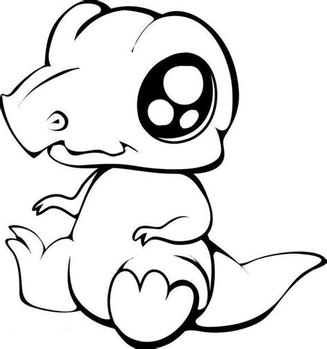 Download and Print Cute Baby T-rex Dinosaur Coloring Pages | Dinosaur coloring pages, Animal