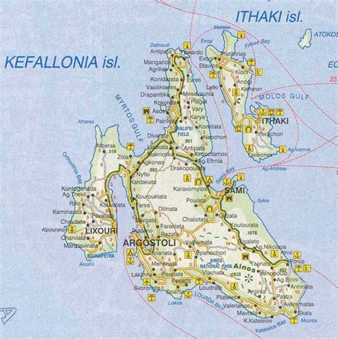 Map Of Kefalonia Kefallonia Travel Map Greece Holiday Greece