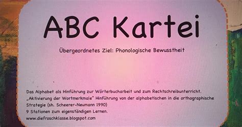 Die Froschklasse Abc Kartei