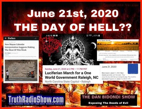 Discover everything you need to know about the four main phases of the moon in our calendar for 2021 and learn how you'll be impacted by each of them. June 21st The Day of Hell? Luciferian March for World ...