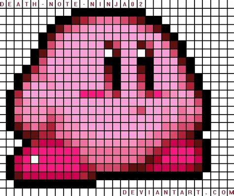 Kirby Sprite Grid Grille Pixel Art Modele Pixel Art Pixel Art Minecraft