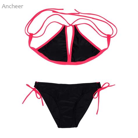 Sexy Two Pieces Push Up Bikini Set Halter Triangle Swimwear Women Bathing Suit Swimwear For