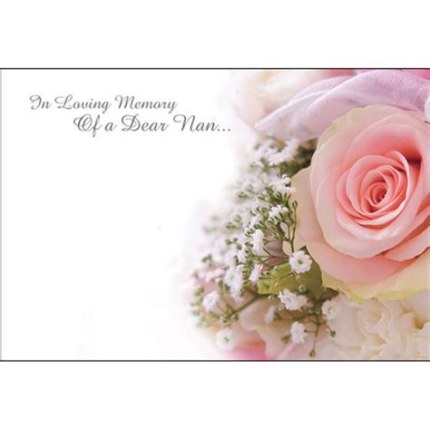Think about your memory in terms of space. In Loving Memory of a Dear Nan Funeral Card - item code: 60-00081
