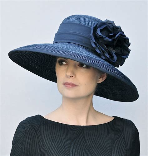 Kentucky Derby Hat Ladies Navy Hat Womens Navy Hat Audrey Hepburn