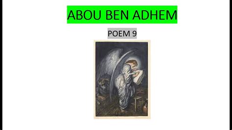 Abou Ben Adhem Poem 9 Workbook Solution Youtube