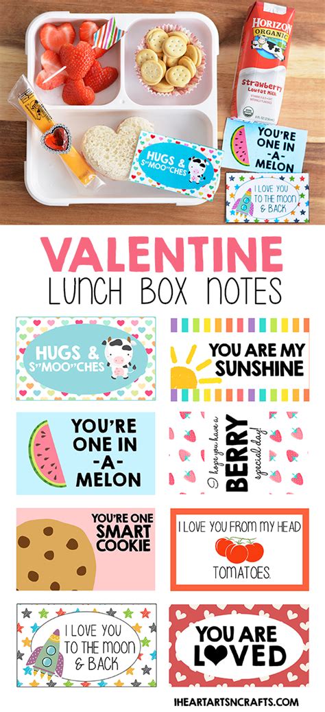 Free Printable Valentine Lunch Box Notes I Heart Arts N Crafts