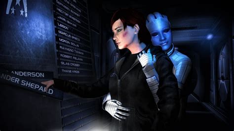 Шепард и Лиара Фан арт Mass Effect 3