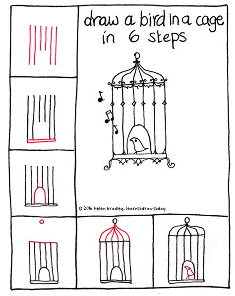 Https://wstravely.com/draw/how To Draw A Bird Cage Step By Step