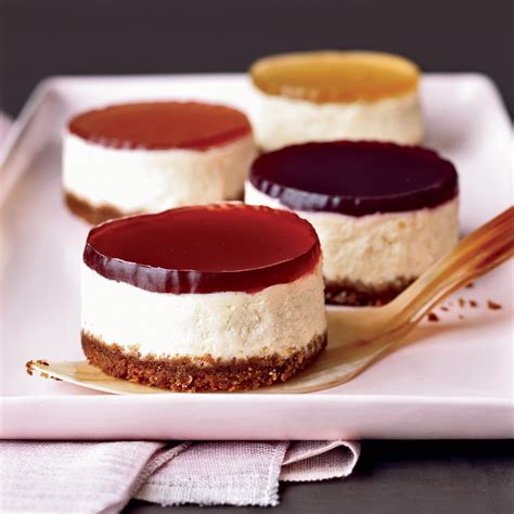 With the christmas holiday quickly approaching, it's time to start preparing your upcoming holiday dessert menu. Mini Cheesecakes with Wine Gelées Recipe - Kate Zuckerman | Food & Wine