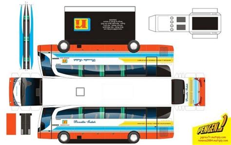 Pola Papercraft Bus Indonesia Paper Aircraft Paper Crafts Paper