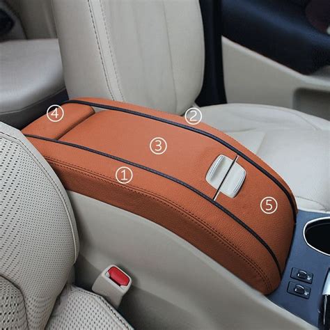 5pcs Interior Car Center Armrest Box Pad Microfiber Leather Cover Trim For Toyota Highlander