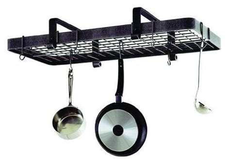 Ceiling pot rack pot ruimei intelligent hanging ceiling pot holder pot rack organizer. Enclume Low Ceiling Rectangle Hanging Pot Rack with Grid ...