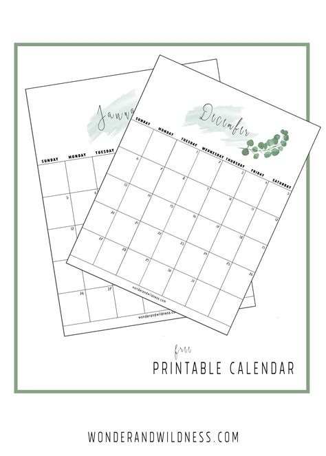 15 Gorgeous Free Printable Calendars For 2020 Printable Calendar